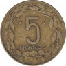 Монета. Экваториальная Африка (КФА). 5 франков 1968 год. рев.