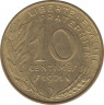Монета. Франция. 10 сантимов 1971 год. ав.