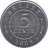 Монета. Белиз. 5 центов 2009 год. ав.