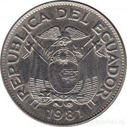 Монета. Эквадор. 1 сукре 1981 год.