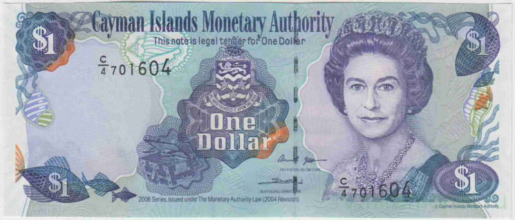Банкнота. Каймановы острова. 1 доллар 2006 год. Тип 33а.