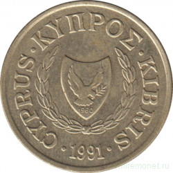 Монета. Кипр. 10 центов 1991 год.