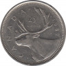 Монета. Канада. 25 центов 1987 год. ав.