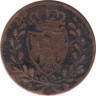 Монета. Сардиния. 1 чентезимо 1826 год. P. Голова орла. рев.