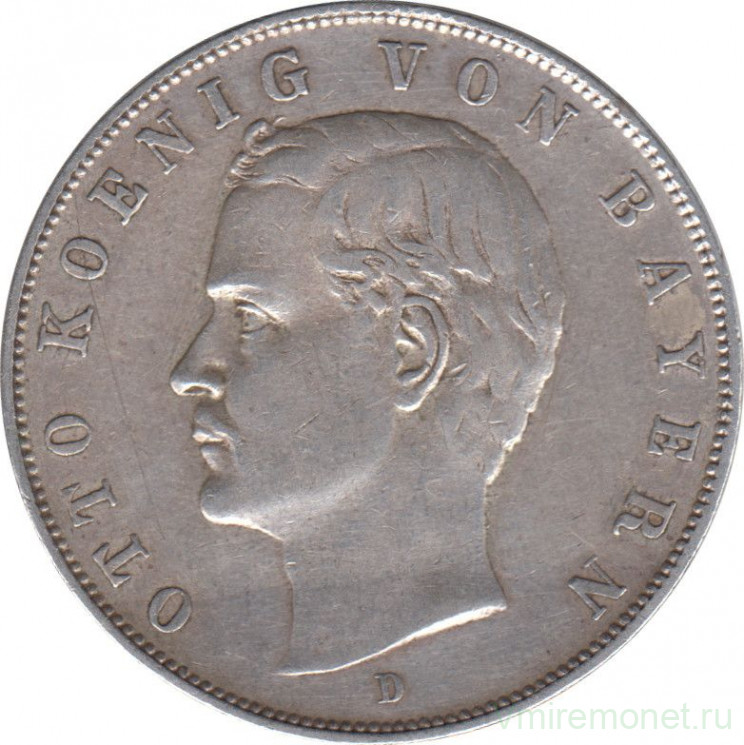 Монета. Германия. Германская империя. Бавария. 3 марки 1911 год. Монетный двор - Мюнхен (D).