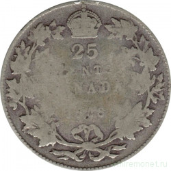 Монета. Канада. 25 центов 1928 год.