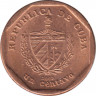 Монета. Куба. 1 сентаво 2002 год (конвертируемый песо). Сталь с медным покрытием. ав.