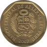 Монета. Перу. 5 сентимо 2007 год. Латунь. ав.