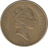 Монета. Новая Зеландия. 2 доллара 1998 год. ав.
