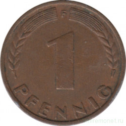 Монета. ФРГ. 1 пфенниг 1948 год. Монетный двор - Штутгарт (F).