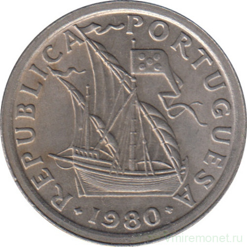 Монета. Португалия. 2,5 эскудо 1980 год.