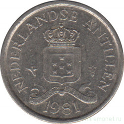 Монета. Нидерландские Антильские острова. 10 центов 1981 год.