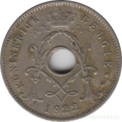 Монета. Бельгия. 5 сантимов 1922 год. BELGIE. Перечекан с 1912 года.
