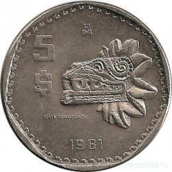 Монета. Мексика. 5 песо 1981 год.