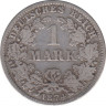 Монета. Германия. Германская империя. 1 марка 1874 год. Монетный двор - Дрезден (E). ав.