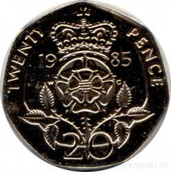 Монета. Великобритания. 20 пенсов 1985 год.