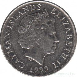 Монета. Каймановы острова. 25 центов 1999 год.
