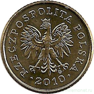 Монета. Польша. 1 грош 2010 год.