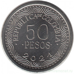 Монета. Колумбия. 50 песо 2021 год.