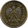 Реверс.Монета. Польша. 5 грошей 2009 год.