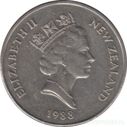 Монета. Новая Зеландия. 50 центов 1988 год.