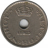  Монета. Норвегия. 10 эре 1925 год. ав.