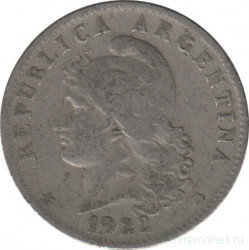 Монета. Аргентина. 20 сентаво 1922 год.