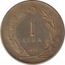 Монета. Турция. 1 лира 1957 год. ав.