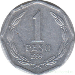 Монета. Чили. 1 песо 1999 год.
