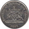 Монета. Тринидад и Тобаго. 25 центов 2002 год. ав.