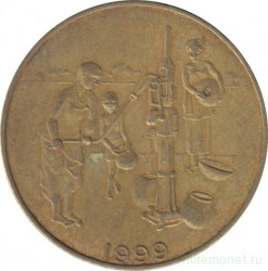 Монета. Западноафриканский экономический и валютный союз (ВСЕАО). 10 франков 1999 год.