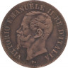 Монета. Италия. 2 чентезимо 1867 год. М. ав.