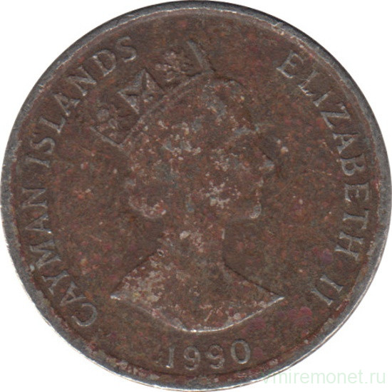 Монета. Каймановы острова. 10 центов 1990 год.