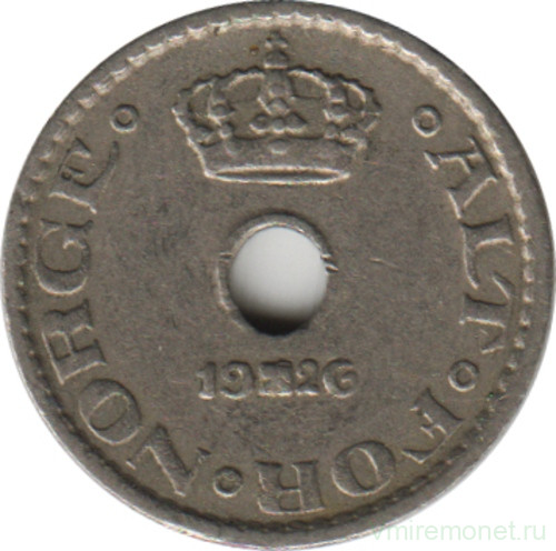 Монета. Норвегия. 10 эре 1926 год.