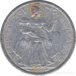 Монета. Французская Полинезия. 1 франк 1993 год.