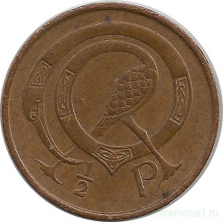 Монета. Ирландия. 1/2 пенни 1971 год.
