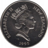Монета. Новая Зеландия. 5 долларов 1995 год. Новозеландский туи. рев.