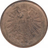 Монета. Германия (Германская империя 1871-1922). 2 пфеннига 1876 год. (C). рев.