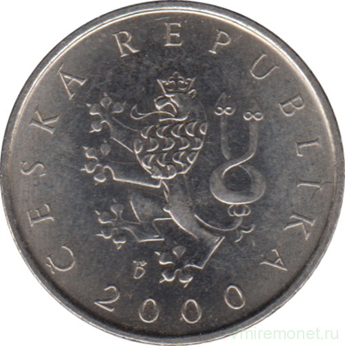 Монета. Чехия. 1 крона 2000 год.