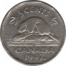Монета. Канада. 5 центов 1947 год. Аверс - кленовый лист. ав.