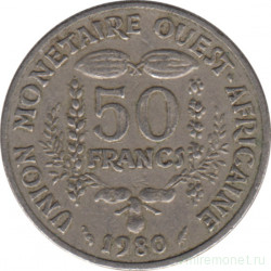 Монета. Западноафриканский экономический и валютный союз (ВСЕАО). 50 франков 1980 год.