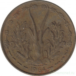 Монета. Западноафриканский экономический и валютный союз (ВСЕАО). 10 франков 1964 год.