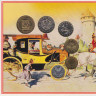 Монеты. Австрия. Годовой набор 6 монет 2000 год. В буклете. 150 лет первой австрийской марке. разворот.