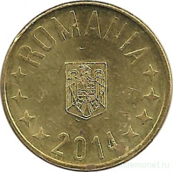 Монета. Румыния. 1 бан 2014 год.
