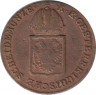 Монета. Австрийская империя. 1/2 крейцера 1816 год. Монетный двор А. рев.