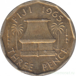 Монета. Фиджи. 3 пенса 1965 год.