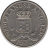 Монета. Нидерландские Антильские острова. 25 центов 1970 год. рев.