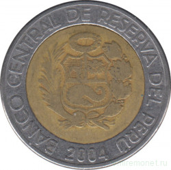 Монета. Перу. 2 соля 2004 год.