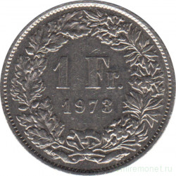 Монета. Швейцария. 1 франк 1973 год.