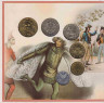 Монеты. Австрия. Годовой набор 6 монет 2001 год. В буклете. 200 лет со дня рождения Иоганна Нестроя. разворот.
